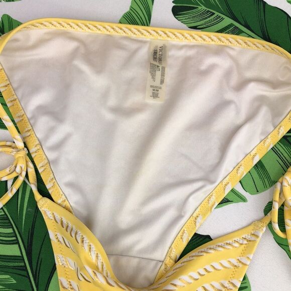 Victoria’s Secret Yellow Nautical Rope Side Tie Bikini Bottoms NWOT - Picture 3 of 13